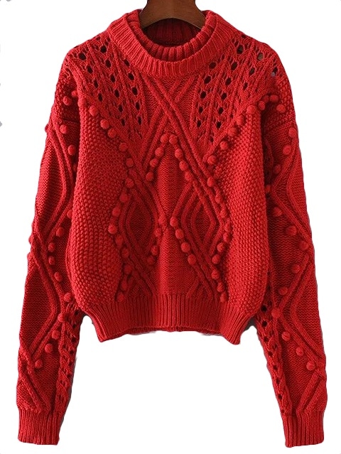 the fashion magpie red nubby sweater