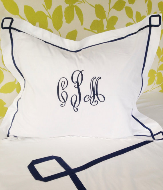 the fashion magpie monogram pillow