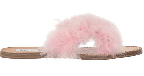 The Fashion Magpie Steve Madden Ciara Marabou Slide Pink