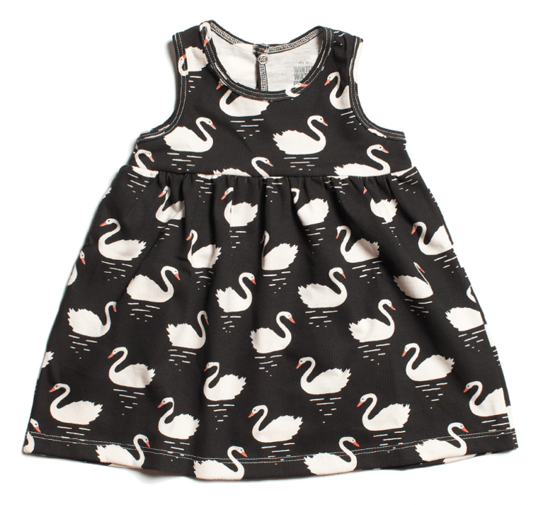 The Fashion Magpie Swan Print Infant Dress