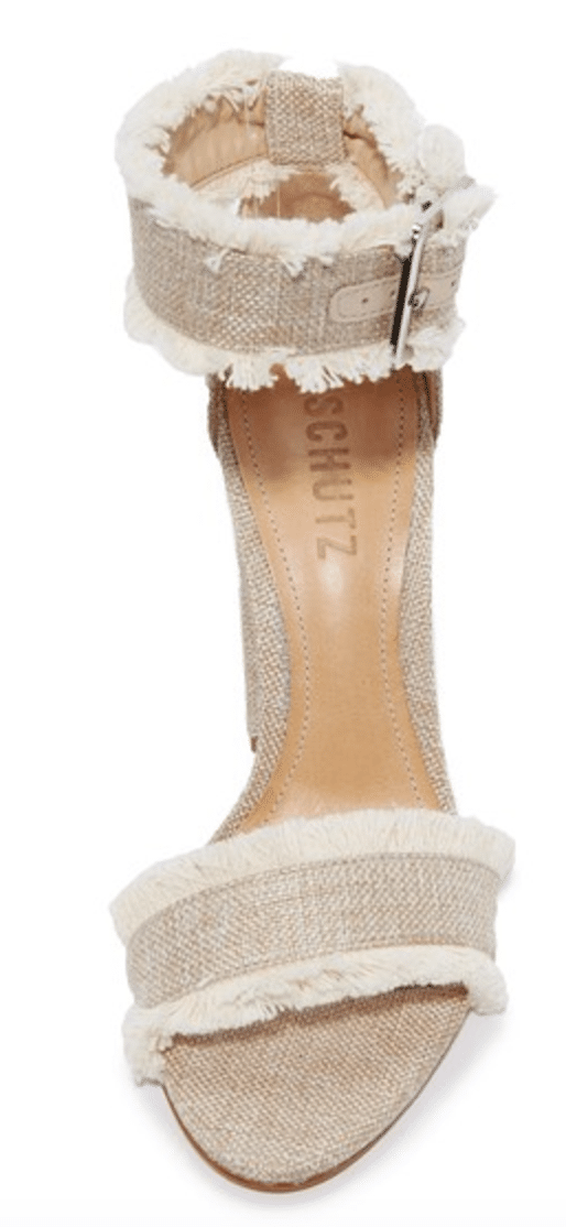 the fashion magpie schutz raffia fray trim heels
