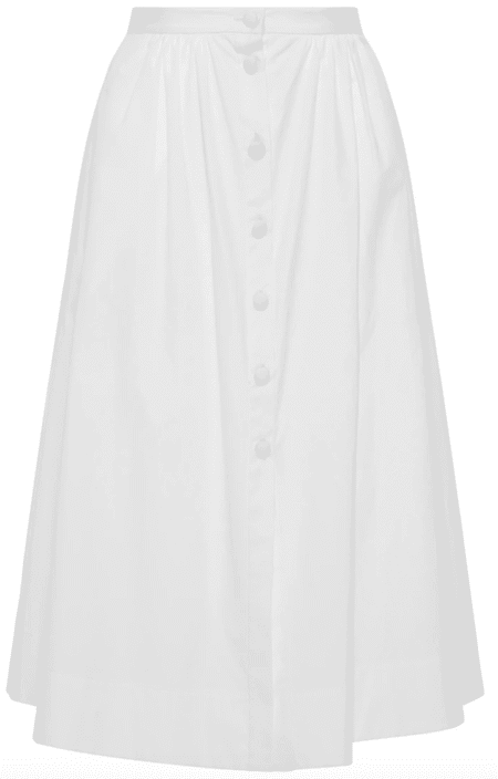 The Fashion Magpie Button Front Piamita White Full Skirt