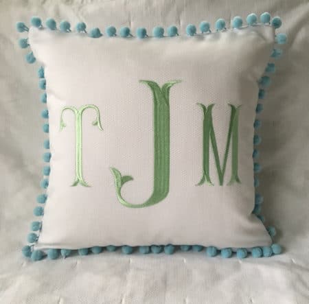 The Fashion Magpie Pique Embroidered Pillow