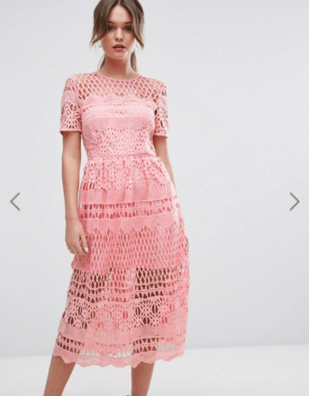 The Fashion Magpie Crochet Pink Dress ASOS 1