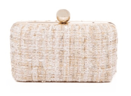 The Fashion Magpie Woven Evening Clutch Neutral