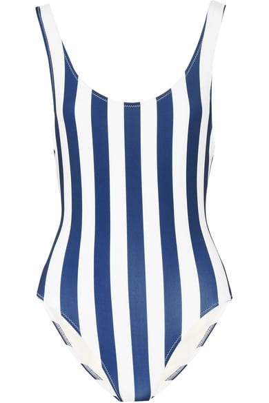 The Fashion Magpie Anne Marie Solid and Striped Swimsuit