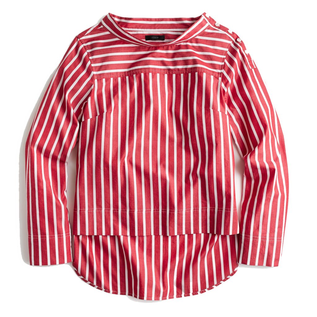 The Fashion Magpie JCrew Striped Funnel Blouse