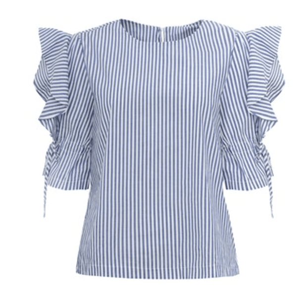 The Fashion Magpie Striped Exaggerated Sleeve Blouse