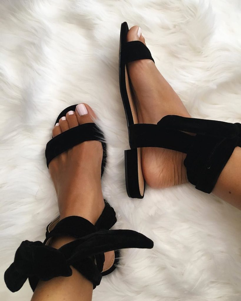 The Fashion Magpie Ankle Wrap Velvet Sandals