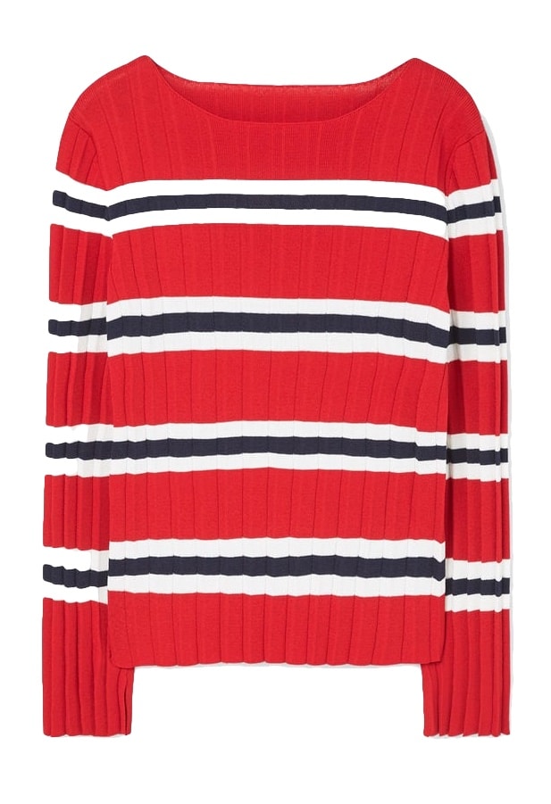The Fashion Magpie Ribbed Red Sweater