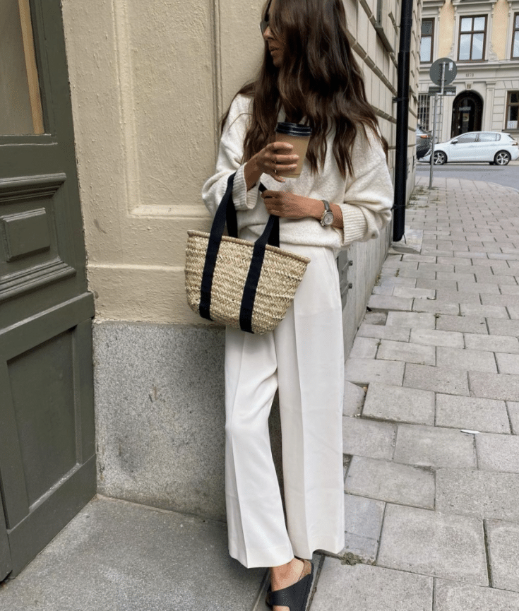 street style white trousers