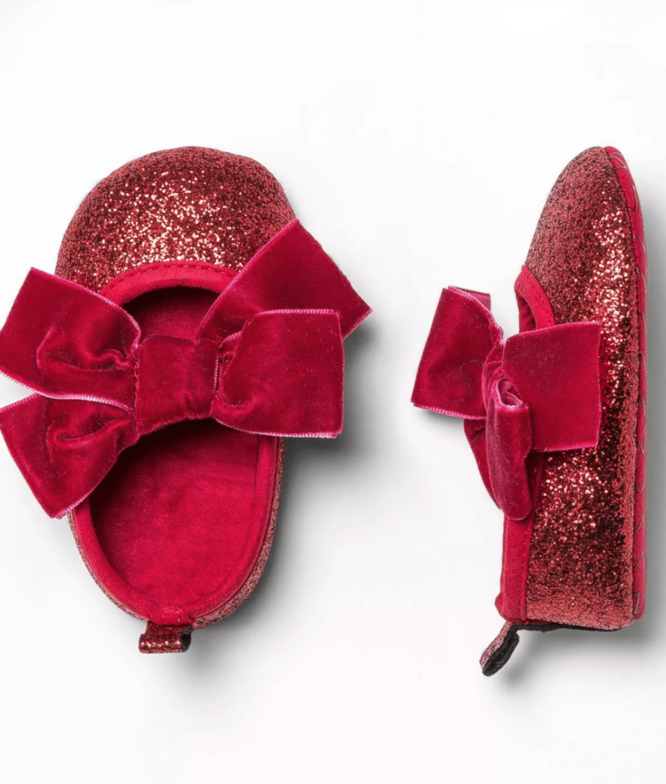 baby red velvet shoes
