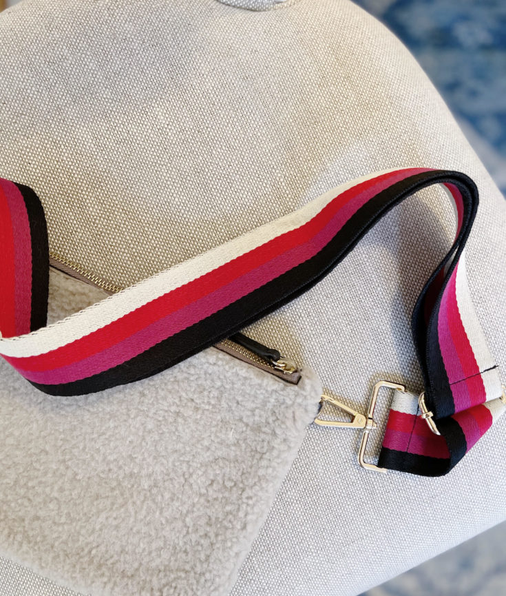 striped bag strap