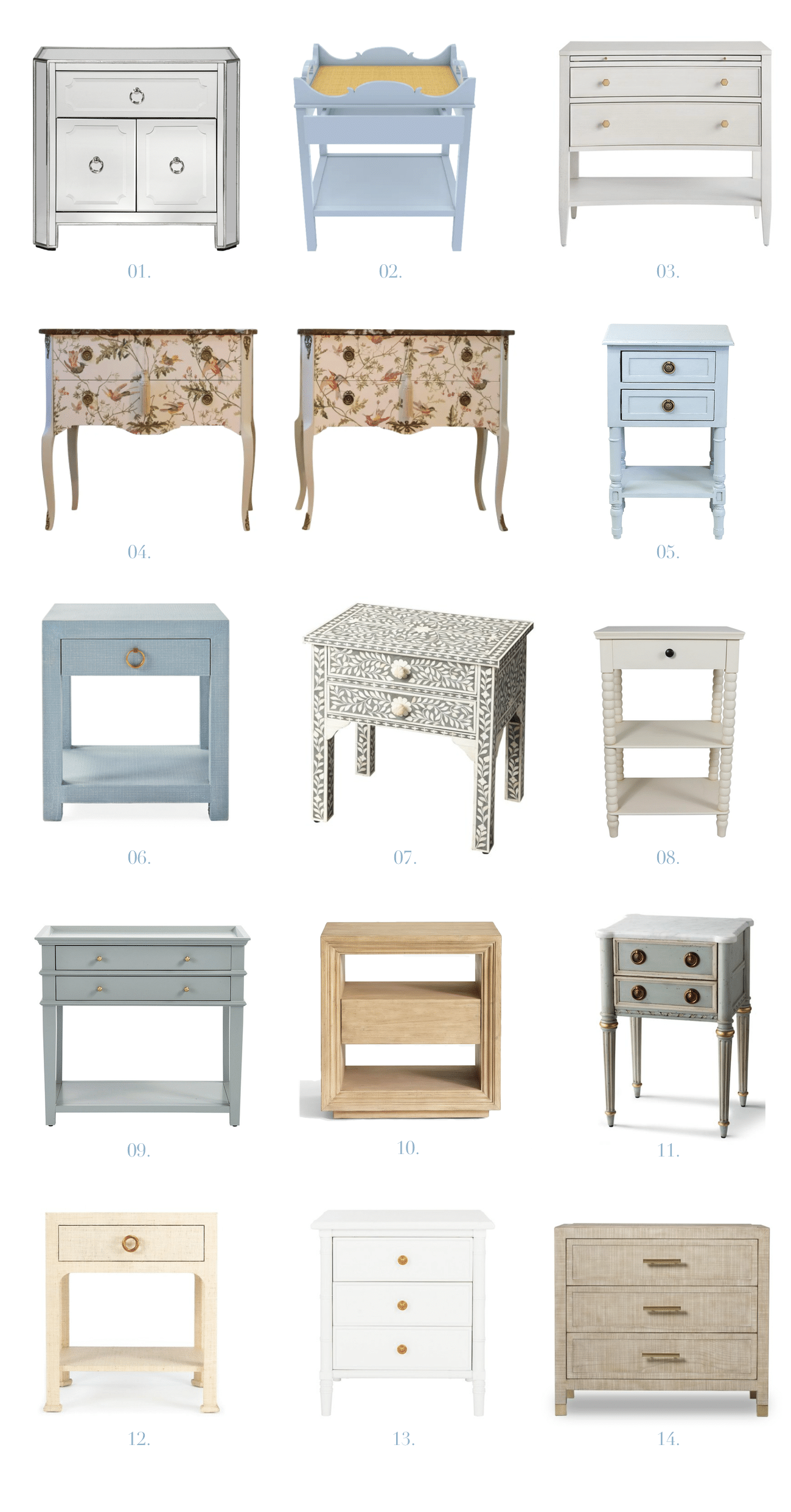 chic bedside table roundup